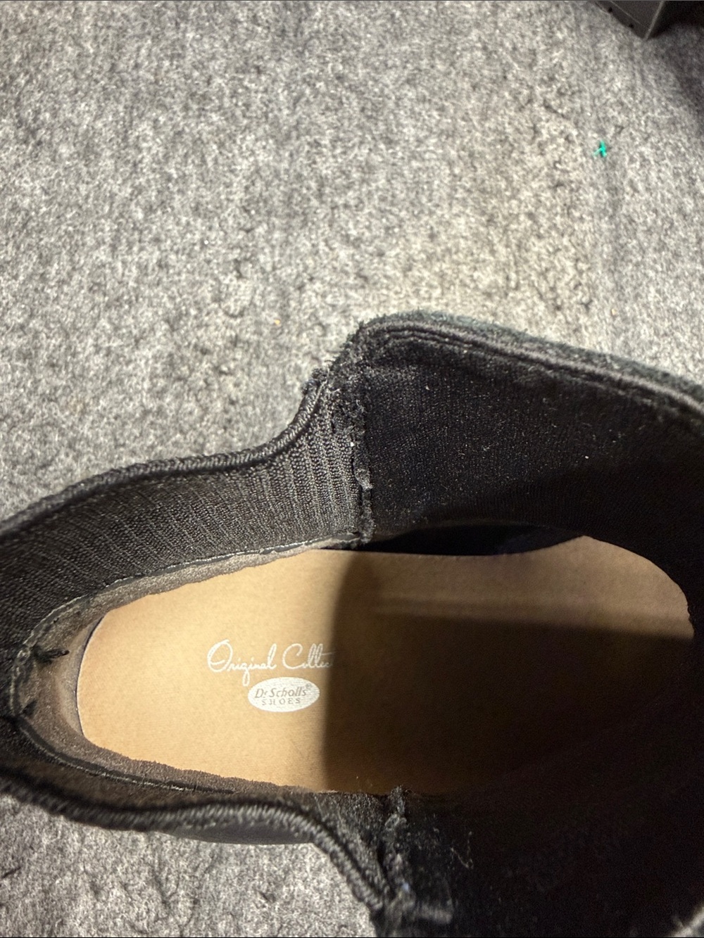 Dr. Scholl's Black Leather Ankle Booties with Lug Sole and Brown Trim - Picture 2 of 8